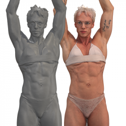 Eneli Raw Flexing Torso Muscle Scans 